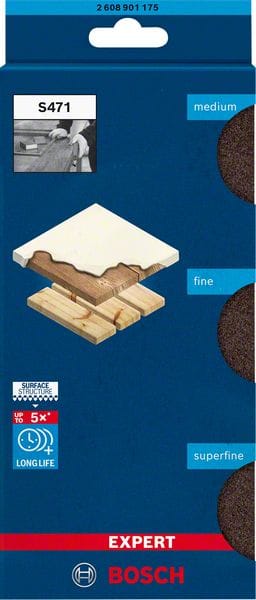 BOSCH EXPERT S471 Standard Block, 69 x 97 x 26 mm, M, F, SF, 3-tlg.. Für Handschleifen