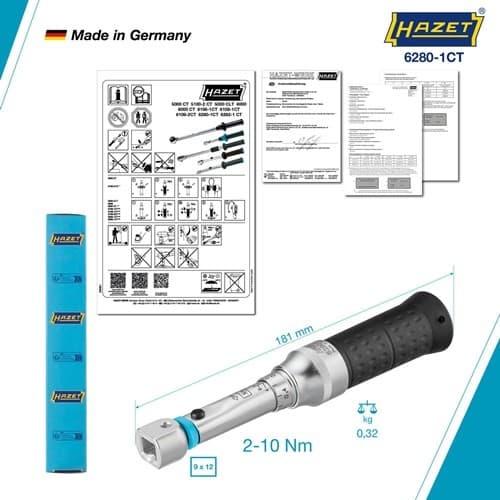 HAZET Drehmomentschlüssel 6280-1CT 2-10 Nm 9x12mm HAZET