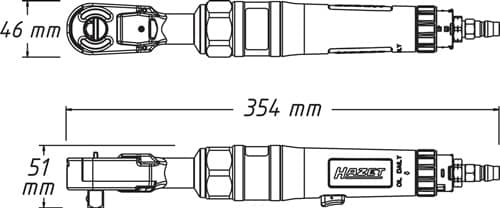 HAZET Druckluftratschenschrauber 9022P-1 12,5mm (1/2Zoll) A4-kt.95 Nm HAZET