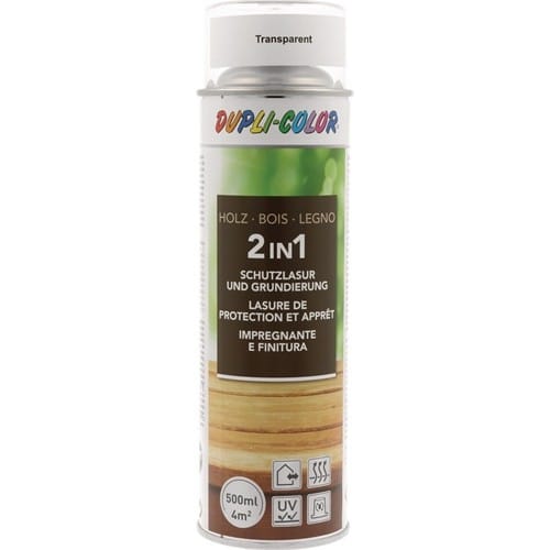 DUPLI-COLOR Holzschutzlasur 2in1 Farbe transp.500ml Spraydose DUPLI-COLOR