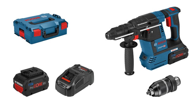 BOSCH Akku-Bohrhammer mit SDS plus GBH 18V-26 F mit 1 x 6.0 Ah Akku, ProCORE18V 8.0 Ah