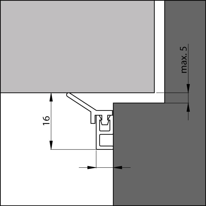 ELLEN Abdichtungsschiene PTS-UL z. nageln KF weiß, H 16 x L 2100mm