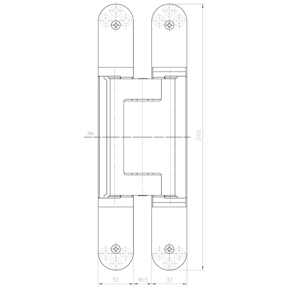 SIMONSWERK Verdecktliegendes Türband TECTUS® TE 640 3D FR, edelstahloptik