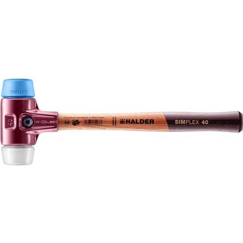 HALDER Schonhammer SIMPLEX L.330mm Kopf-D.40mm weich/mittelh.HO TPE-soft blau/Superpl.