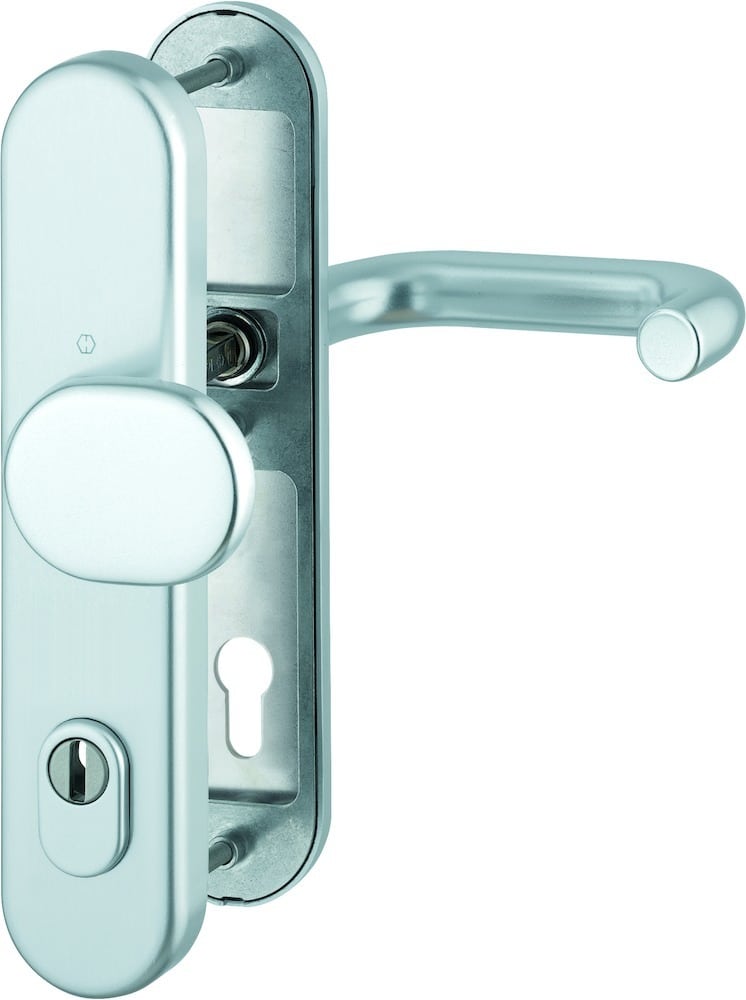 HOPPE® FH Schutz-Wechselgarnitur mit Langschild Paris FS-86G/3332ZA/3310/138F, Aluminium 11525405