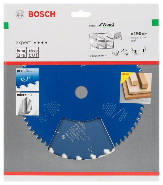 BOSCH Kreissägeblatt Expert for Wood, 190 x 20 x 2,6 mm, 24