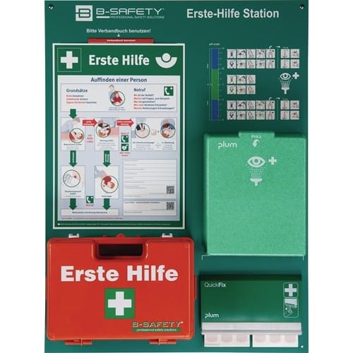 B-SAFETY Erste Hilfe Station B800xH600xT150ca.mm Grün/Weiß B-SAFETY