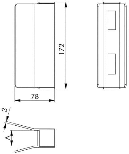 AMF Schiebetorschließkasten 147S-40 blk z.Anschweißen AMF