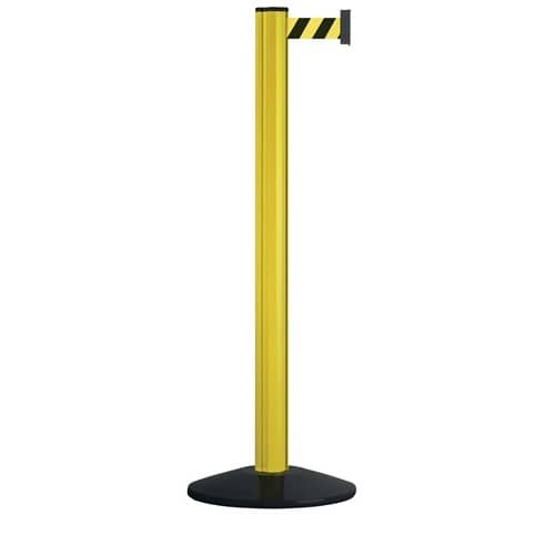 VIA GUIDE Gurtpfosten einfach D83xH1000mm Pfosten gelb Gurt gelb/schwarz VIA GUIDE