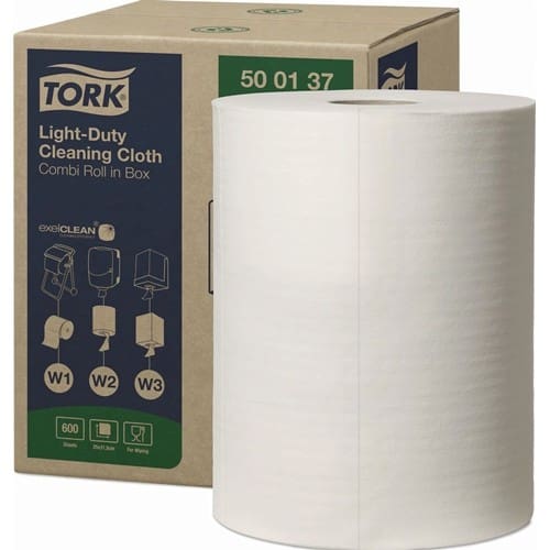 TORK Putztuch TORK 500137 L.ca.250 mmxB.ca.315mm weiß 1-lagig 600 Blatt/Rolle TORK