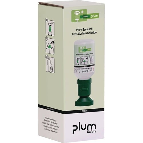 PLUM Augenspülflasche 200 ml 3 Jahre (ungeöffnete Flasche) DIN EN15154-4 PLUM