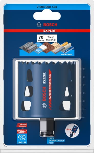 BOSCH EXPERT Tough Material Lochsäge, 70 x 60 mm. Für Dreh- und Schlagbohrer