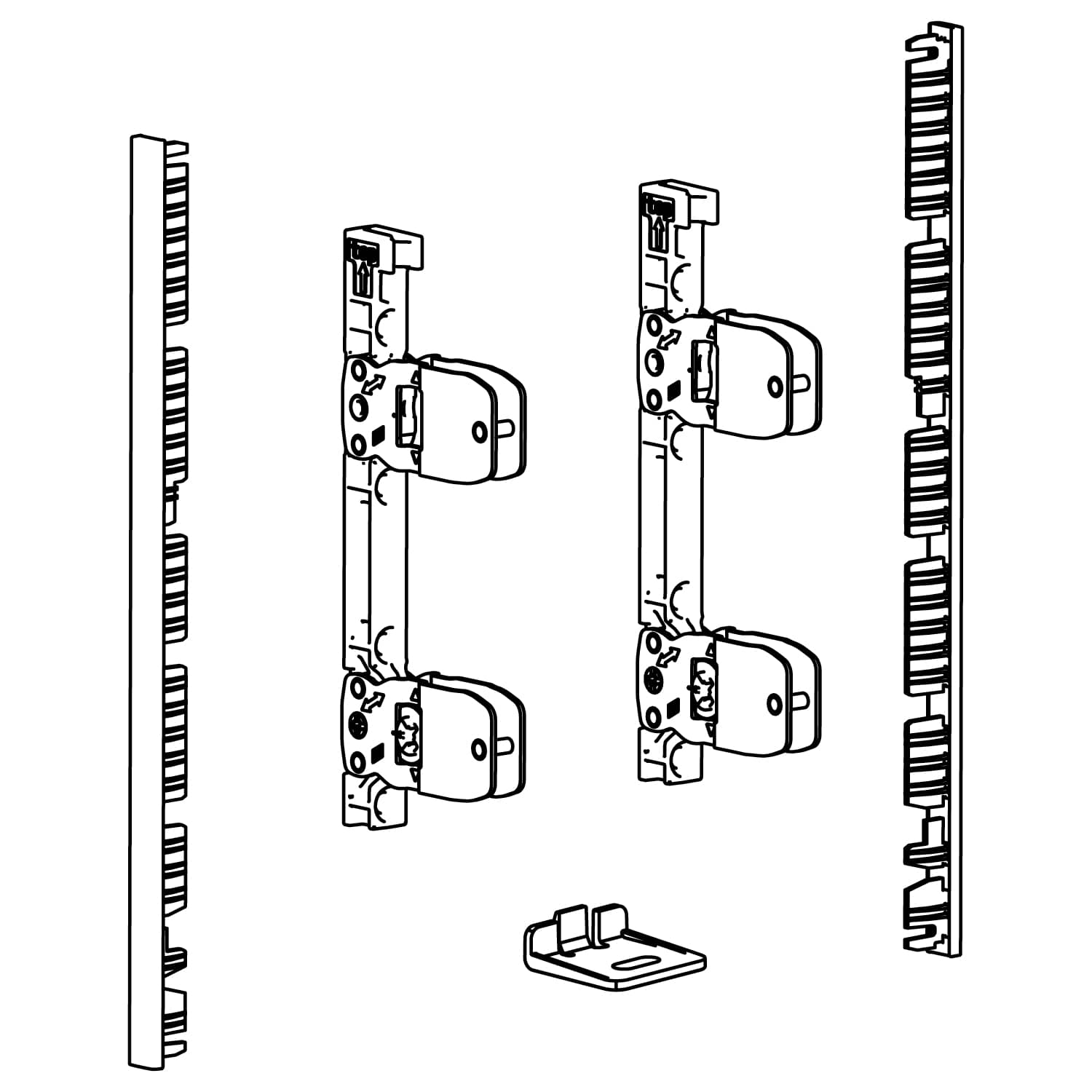 HETTICH AvanTech YOU Verbinderset für Innenfront zum Selbstablängen, Systemhöhe 187, weiß, Für Zarge mit Illumination, 9327216
