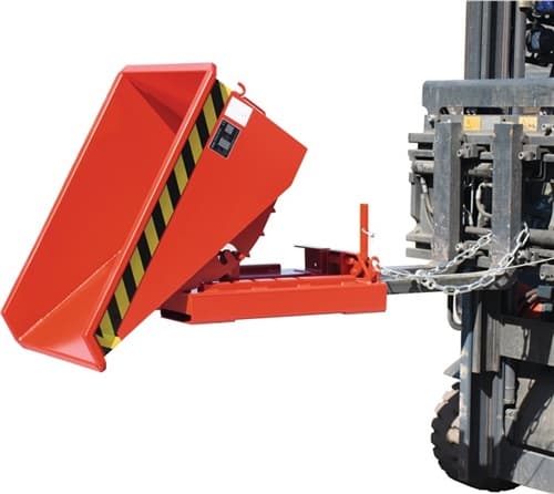 BAUER Mini-Kippbehälter L960xB640xH540mm feuerrot Inh.0,15 m³ Trgf.750kg 70kg