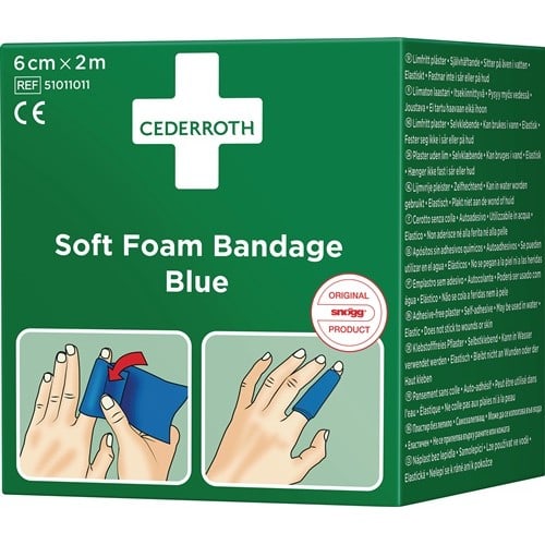 CEDERROTH Soft Foam Bandage selbsthaftend elastisch,blau Rl.6cmx2m CEDERROTH