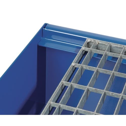 TECWERK Auffangwanne 215l L1200xB800xH360mm Stahlbl.m.Gitterrost blau TECWERK