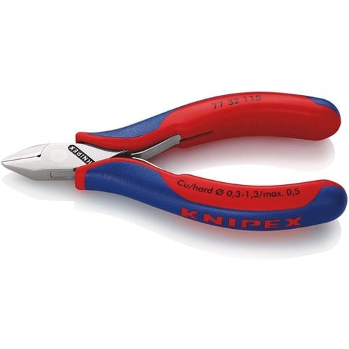 KNIPEX Elektronikseitenschneider L.115mm Form 3 Facette ja,kl.2K-Hülle