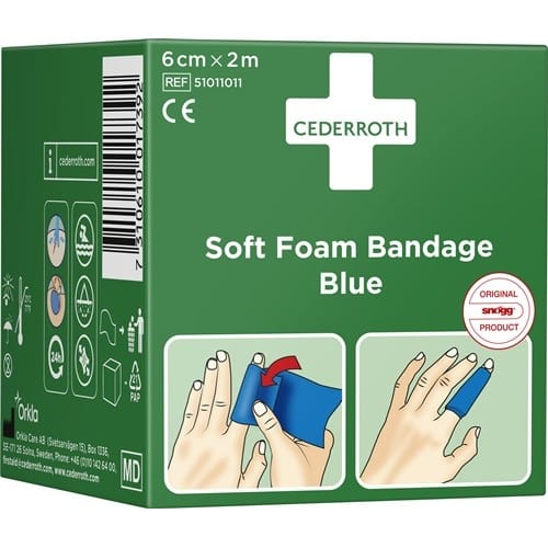 CEDERROTH Soft Foam Bandage selbsthaftend elastisch,blau Rl.6cmx2m CEDERROTH