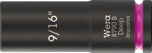 WERA Steckschlüsseleinsatz 8790 B Impaktor Deep 3/8 Zoll 9/16 Zoll L.63mm WERA