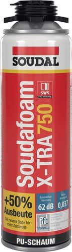 SOUDAL 1K-Pistolenschaum SOUDAFOAM X-TRA Box 10 Dosen+PU-Schaumpistole B2 Krt.