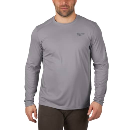 MILWAUKEE Funktions-Langarmshirt grau mit UV-Schutz WWLSG-XXL