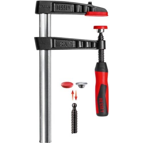 BESSEY Temperguss-Schraubzwinge TG-2K Spann-W.800mm A.175mm 2K-Griff 32x10mm BESSEY