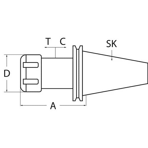 TECWERK Gewindeschneidfutter Synchron DIN 69871AD/B M3-M12 SK40 A.-L.79mm TECWERK