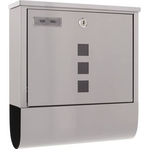 ROTTNER Briefkasten Costa H.305mm B.335mm T.100mm grau VA DIN C4 ROTTNER