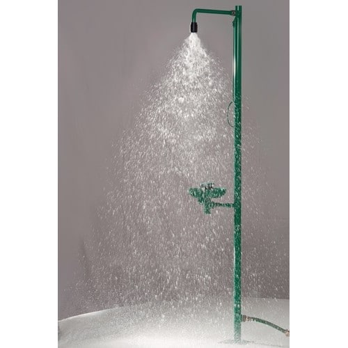 B-SAFETY Notdusche ClassicLine m.Augendusche m.Auffangbecken Bodenmont.Anschl.3/4 IG Zoll