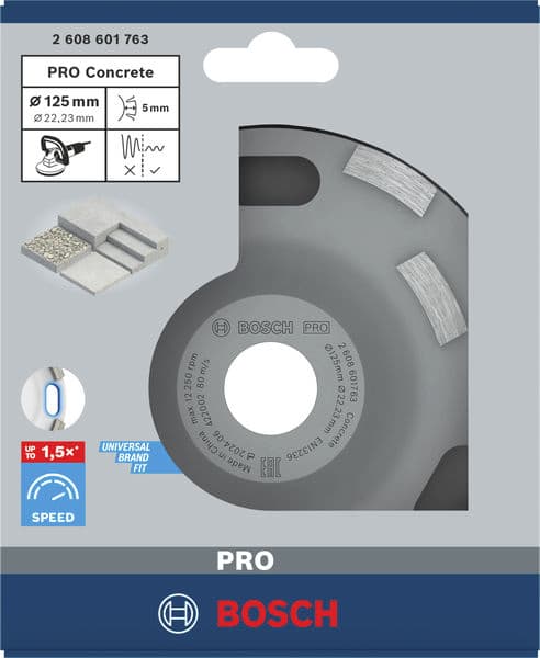 BOSCH Diamanttopfscheibe Expert for Concrete Hohe Geschwindigkeit 125 x 22,23 x 5 mm