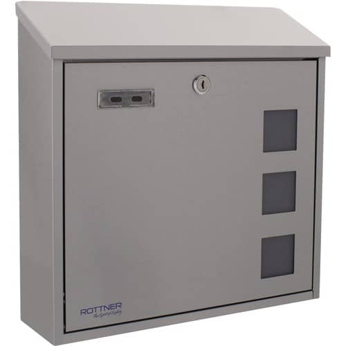 ROTTNER Briefkasten Muro H.360mm B.360mm T.100mm grau VA DIN C4 ROTTNER