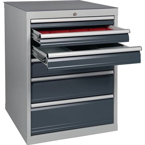 BEDRUNKA+HIRTH Schubladenschrank H1019xB705xT736mm lichtgrau/grau 6 Schubl.BEDRUNKA+HIRTH
