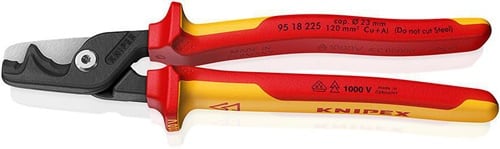 KNIPEX Kabelschere StepCut® XL L.225mm Kopf brün.VDE Mehrkomp.-Hüllen KNIPEX