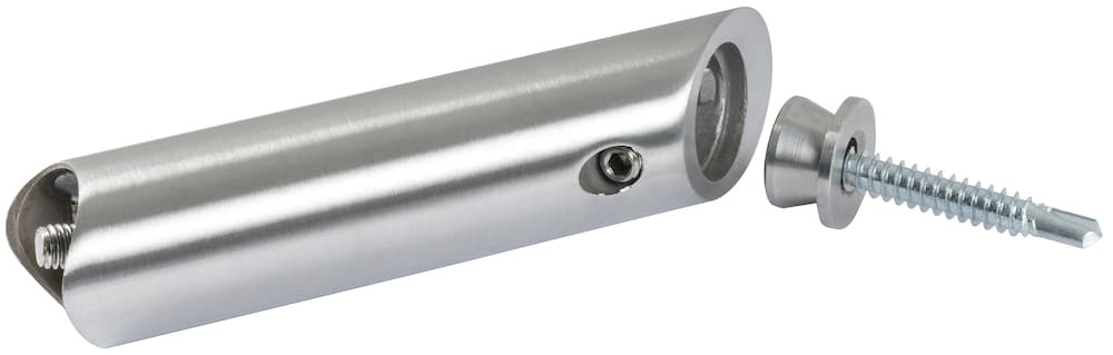 HERMAT Stoßgriff 8010, Edelstahl, Stütze schräg