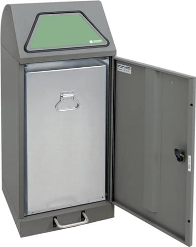 STUMPF Wertstoffsammler 75l H900xB400xT380mm lichtgrau verzinkter Einsatz,m.Trethebel
