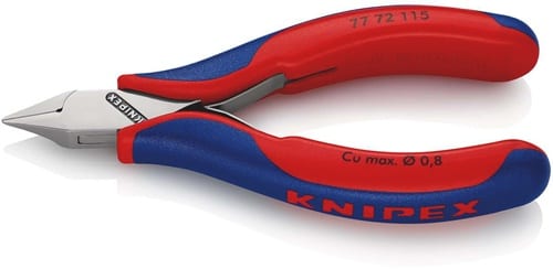 KNIPEX Elektronikseitenschneider L.115mm Form 4 Facette ja,kl.2K-Hülle