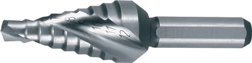 RUKO Stufenbohrer Bohrber.4-12mm HSS Spiralnut Gesamt-L.48mm Z.2 Stufen 9 RUKO