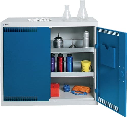STUMPF Umweltschrank H900xB1000xT500mm lichtgrau/signalgelb m.Belüftung 2 Wannen,22l