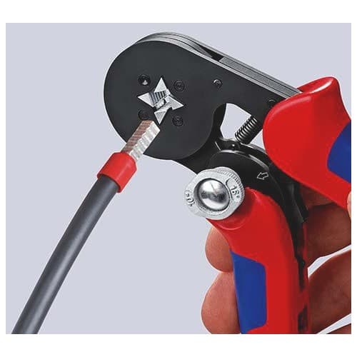 KNIPEX Aderendhülsenzange L.180mm 0,08-10,0+16,0 (AWG 28-5) mm² brün.Mehrkomp.-Hüllen