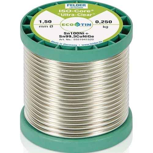 FELDER Lötdraht ISO-Core® UltraClear 1,5mm 250g Sn100Ni+ FELDER