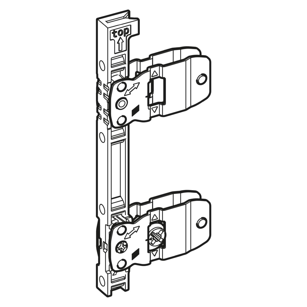 HETTICH AvanTech YOU Frontbefestigung für Zarge, Höhe 187 / 251 mm, zum Anschrauben, 9255838
