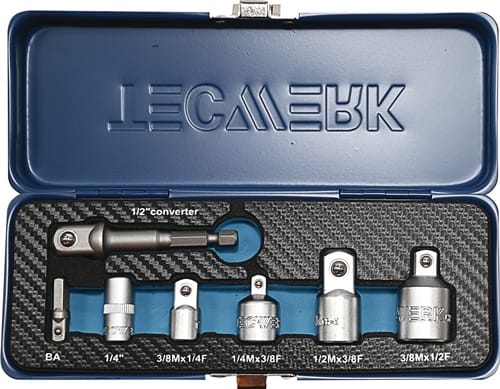 TECWERK Adaptersatz 7-tlg.1/4-1/2 Zoll inkl.Maschinenadapter TECWERK