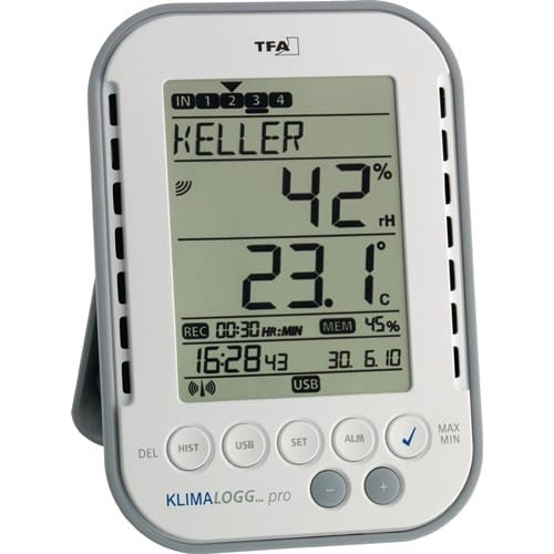 TFA Thermo-Hygrometer Messber.0 b.50GradC/Luft 1-99% H137xB98xT26mm Ku.TFA