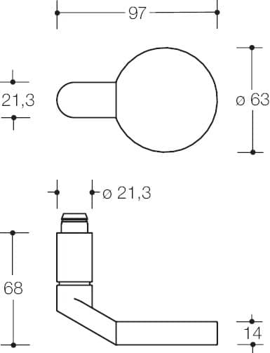 HEWI Türknopflochteil 277XPHLT, VK8, Edelstahl