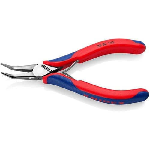 KNIPEX Elektronik-Greifzange Gesamt-L.145mm flachrunde Backen Form 8 Mehrkomp.-Hüllen
