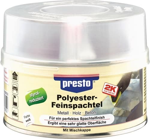 PRESTO 2K-Feinspachtel weiß,Härter rot 500g Dose PRESTO