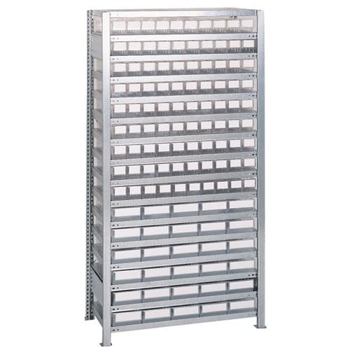 TECWERK Steckregal H2000xB1000xT400mm Grundregal 16 Stahl-Bd.90x3,30x4 transp.TECWERK