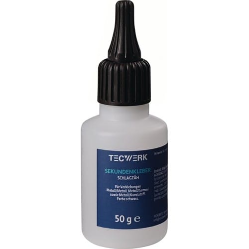 TECWERK Sekundenkleber schlagzäh 50g schwarz Flasche TECWERK