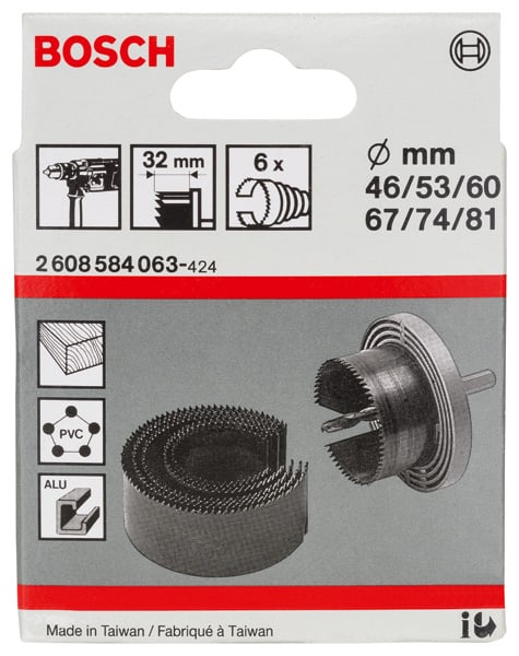 BOSCH Sägekranz-Set, 6-teilig, 46 - 81 mm