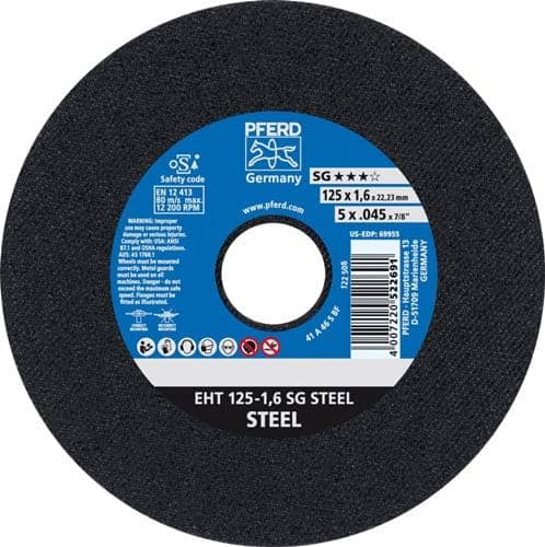 PFERD TOOLS Trennscheibe SG STEEL D125x1,6mm ger.STA Bohr.22,23mm PFERD